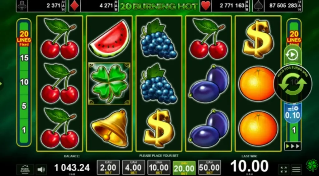 أسلوب لعب Burning Hot