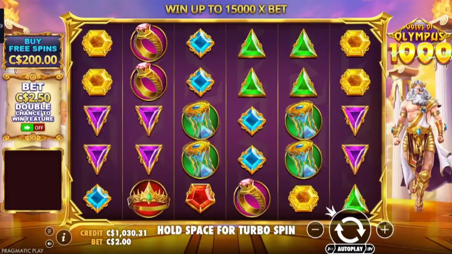 أسلوب لعب Gates of Olympus 1000