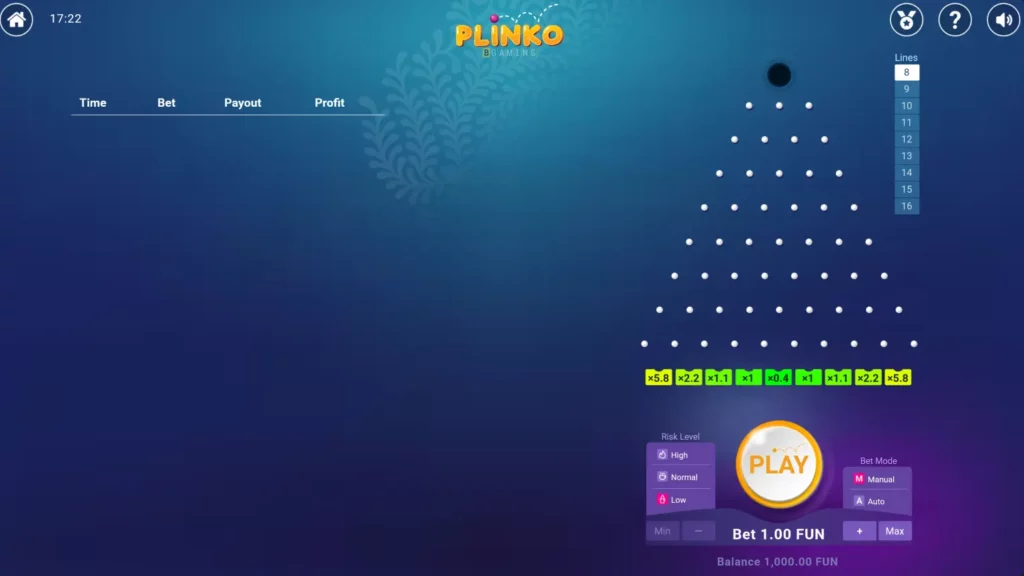 أسلوب لعب Plinko