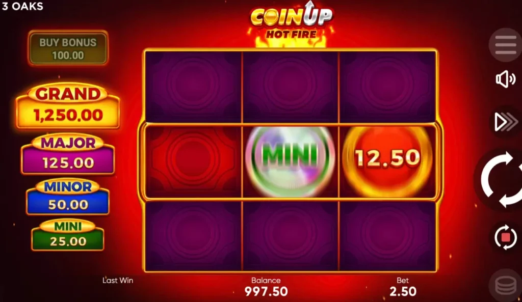 عملية لعبة Coin UP Hot Fire