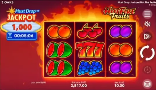 لعبة Must Drop Jackpot Hot Fire Fruits