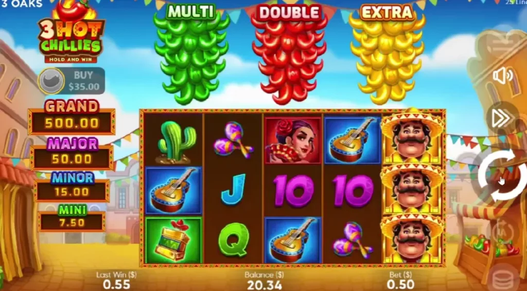 واجهة لعبة 3 فلفل حار